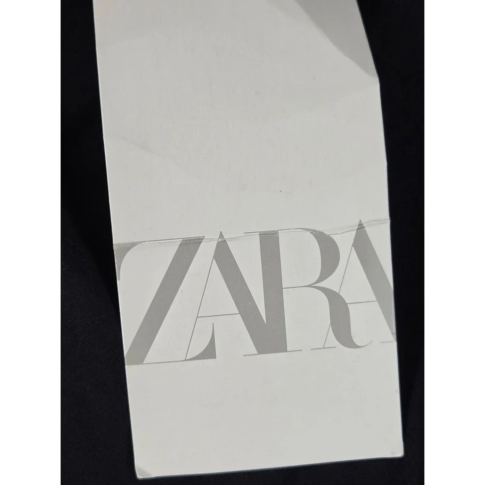 Zara Womens Black Ruched Off The Shoulder Long Sleeve Top Size M 5039/428/800